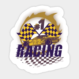 Racing Retro Racecar Sticker